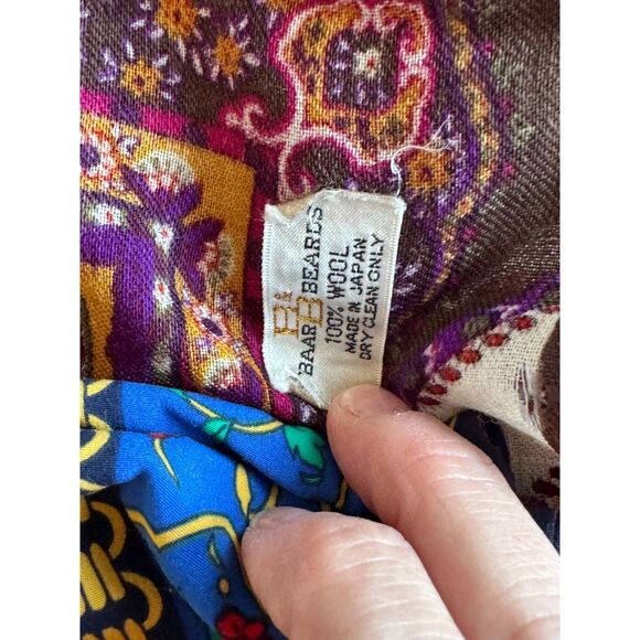 Vintage Designer Scarf Lot Silk Wool Floral Paisley Butterfly Rose Bundle - Picture 9 of 9